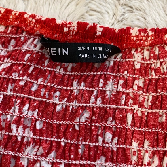 SHEIN women’s red and white maxi dress. Size medium. - Picture 2 of 5